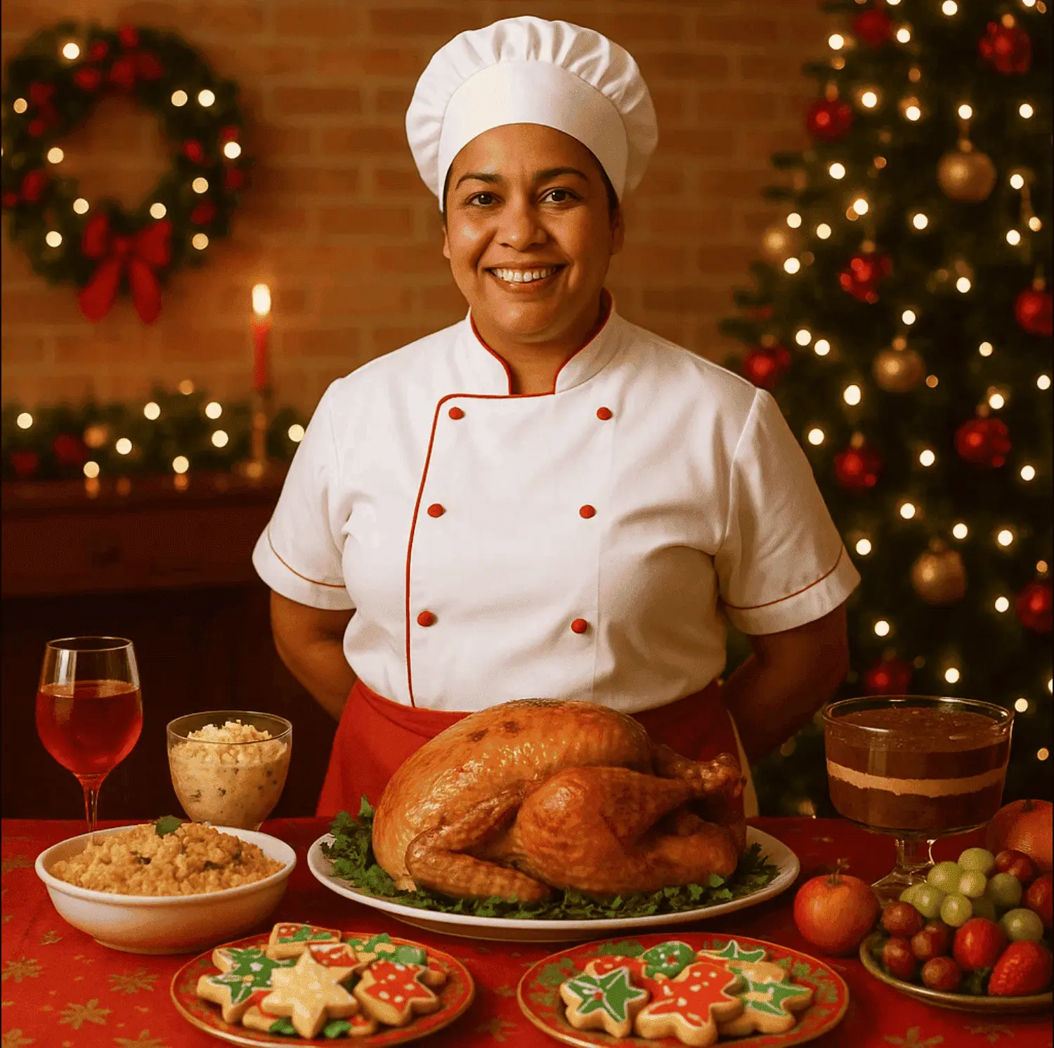 Chef preparando Ceia de Natal